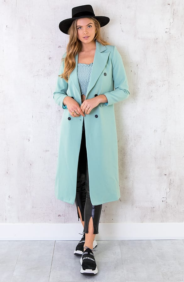 Ultra Long Blazer Mint – shoparchief, foto 1