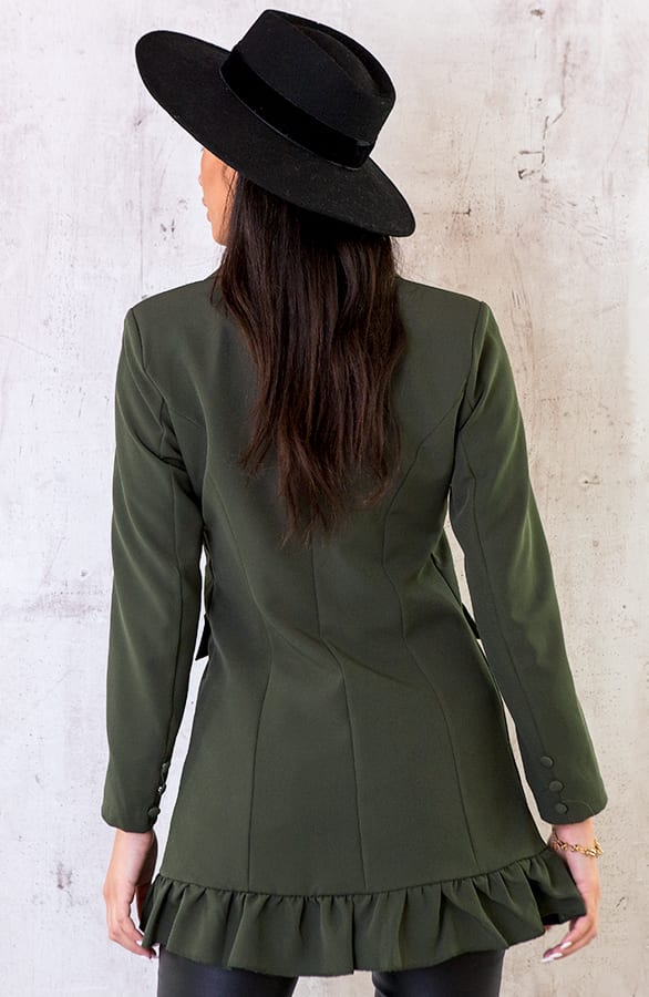 Blazer Dress Button Army – shoparchief, foto 5