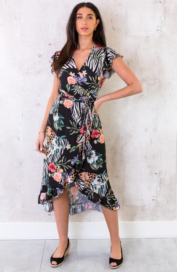 Bloemen Midi Jungle Jurk – shoparchief, foto 11