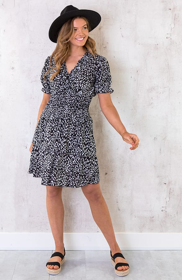 Cheetah Laagjes Jurk Zwart – shoparchief, foto 2