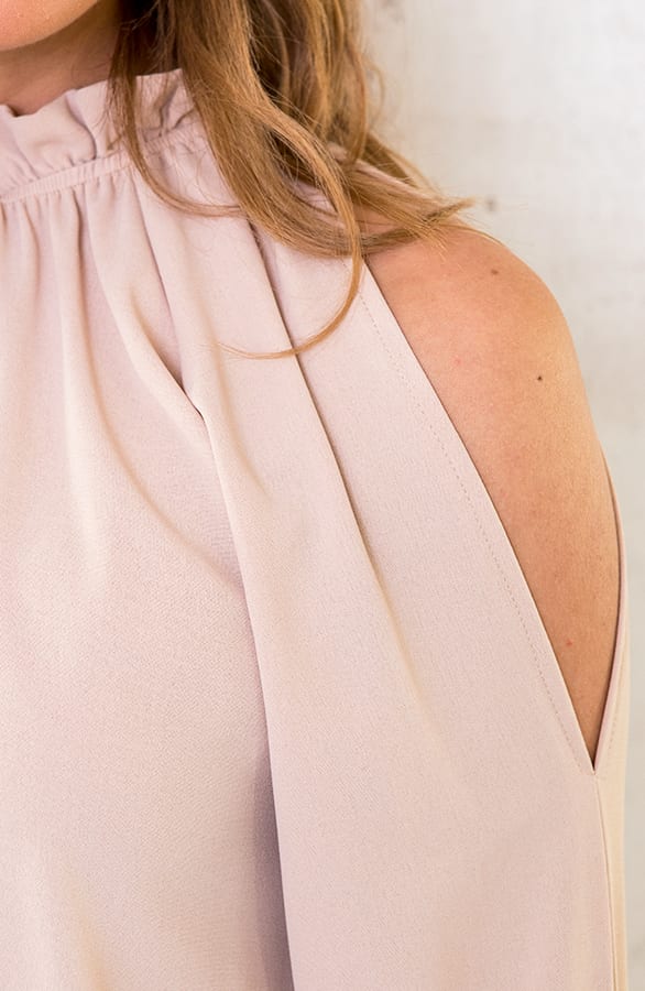 Cold Shoulder Blouse Beige – shoparchief, foto 4