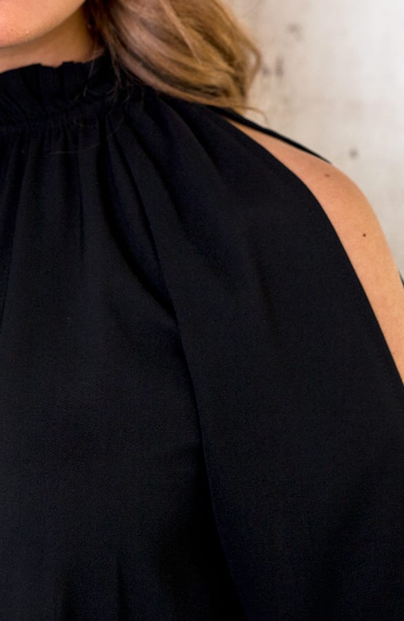 Cold Shoulder Blouse Zwart – shoparchief, foto 7
