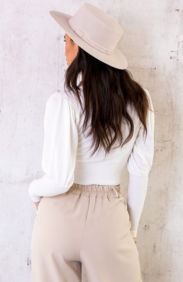 Crop Trui Met Koord Offwhite – shoparchief, foto 4