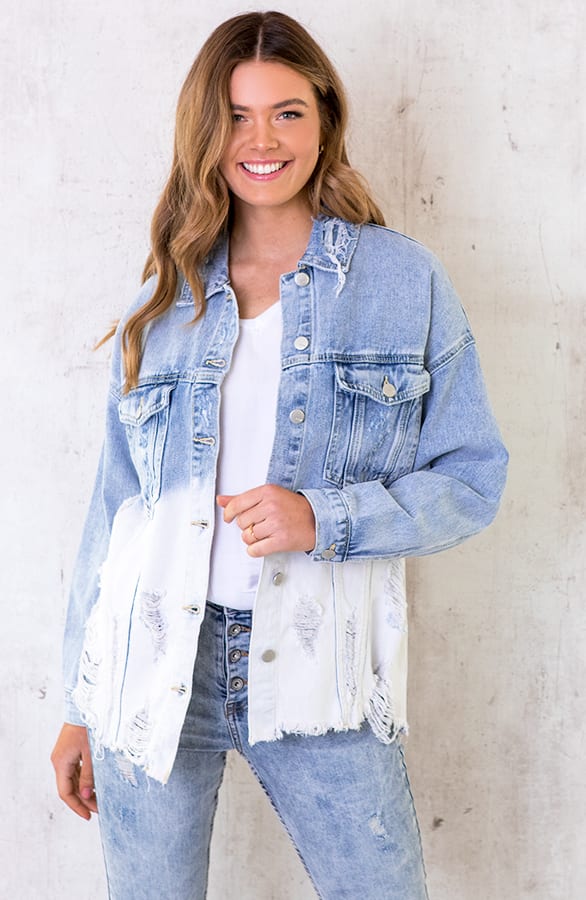 Denim Jacket Ombre Bleached – shoparchief, foto 1