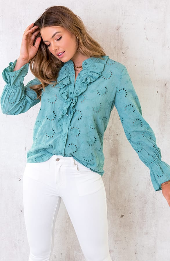 Katoenen Embroidery Blouse Oase – shoparchief, foto 2