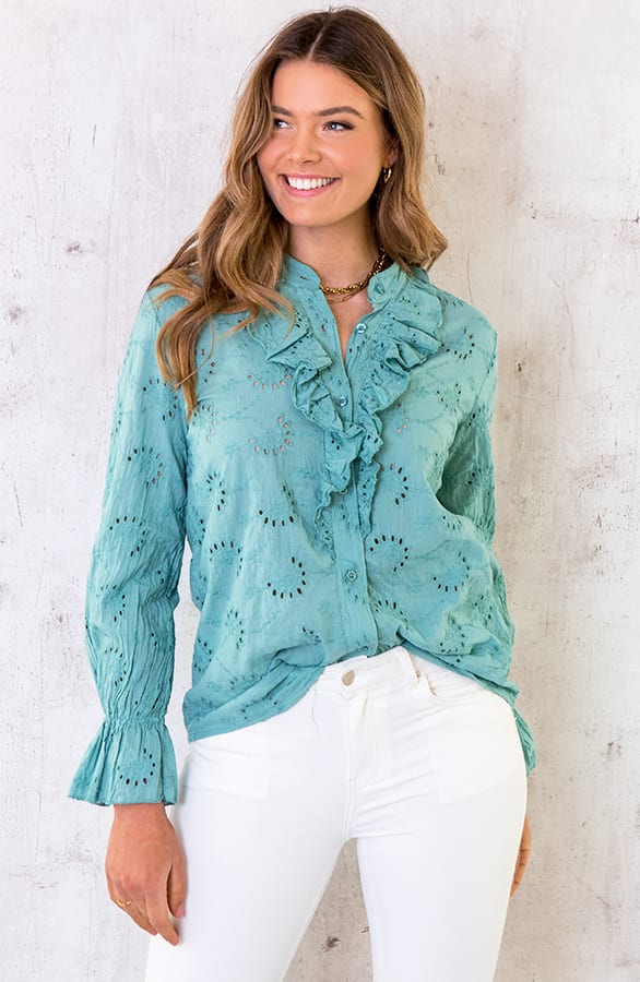 Katoenen Embroidery Blouse Oase – shoparchief, foto 3
