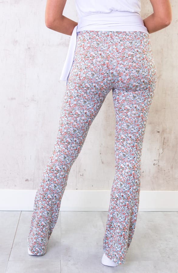Flared Broek Bloemen Lichtblauw – shoparchief, foto 4