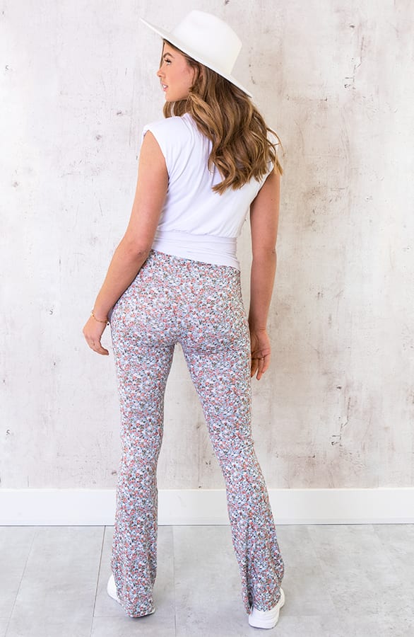 Flared Broek Bloemen Lichtblauw – shoparchief, foto 7
