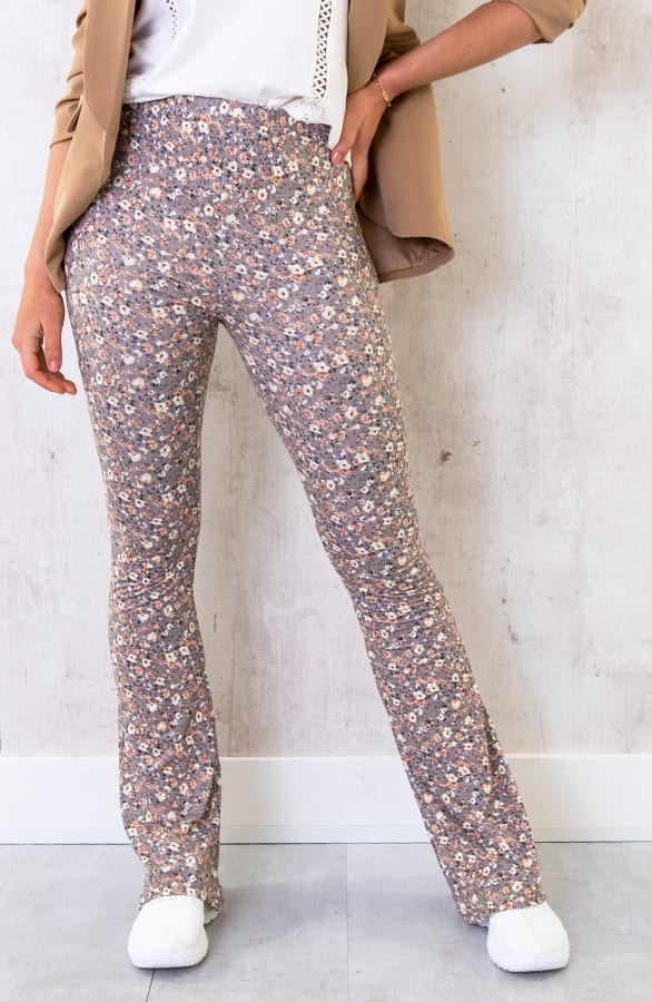 Flared Hose Blumen Taupe, Shoparchiv, Foto 1