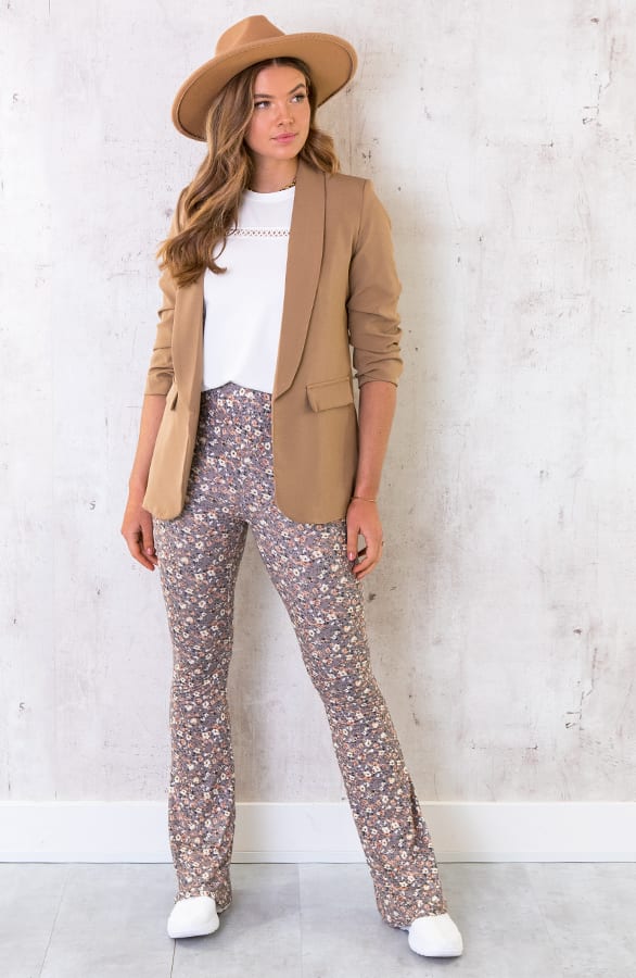 Flared Hose Blumen Taupe, Shoparchiv, Foto 2