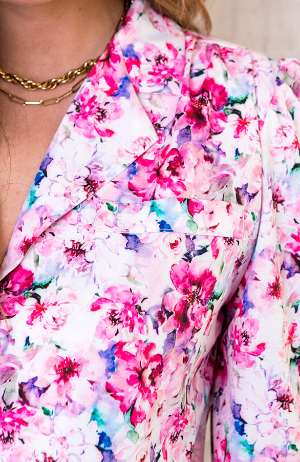 Floral Print Blouse Roze – shoparchief, foto 5