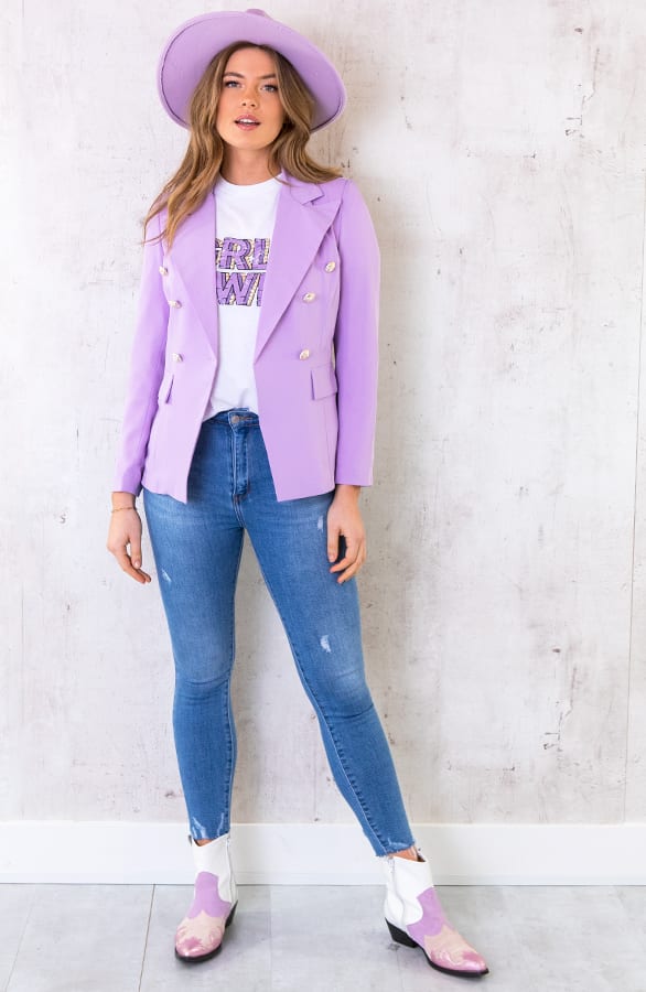 Girl Power Top Loose Fit Lila – shoparchief, foto 4