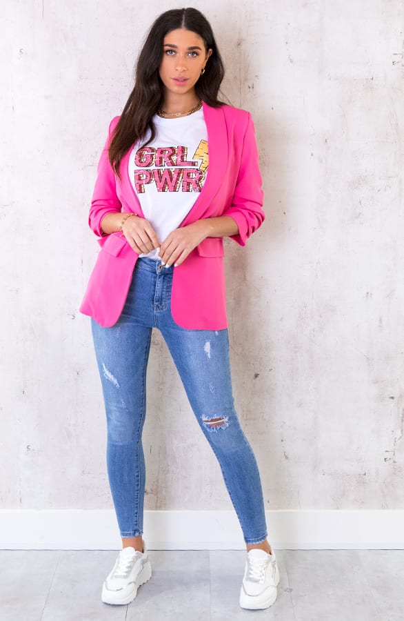 Girl Power Top Loose Fit Roze – shoparchief, foto 9
