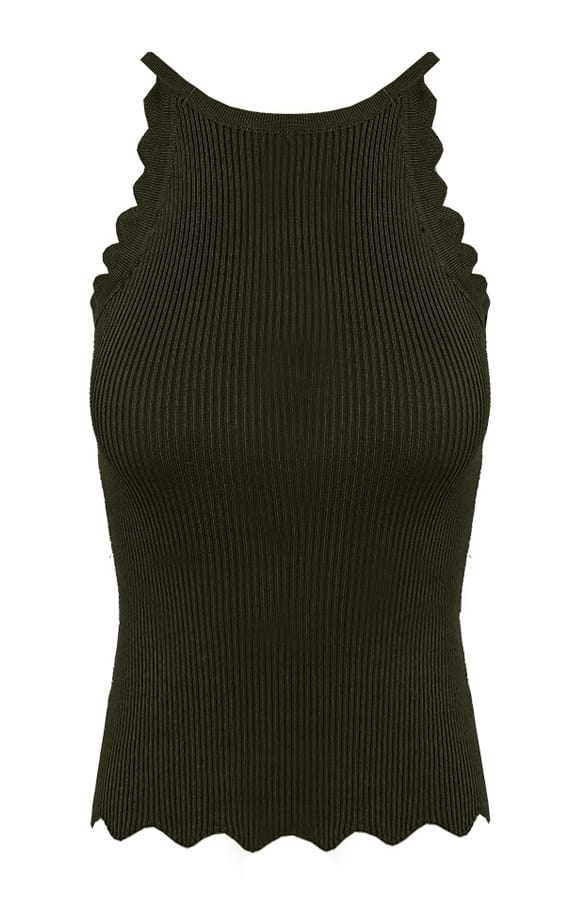 Halter Top Ribstof Army – shoparchief, foto 1
