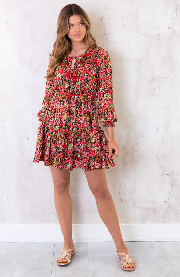 Ibiza Dress Floral Rood – shoparchief, foto 2
