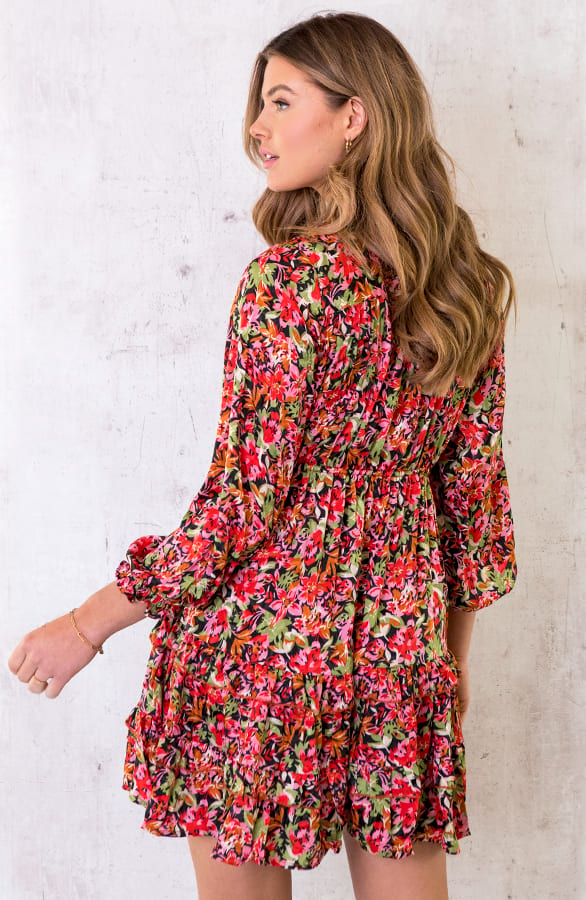 Ibiza Dress Floral Rood – shoparchief, foto 4