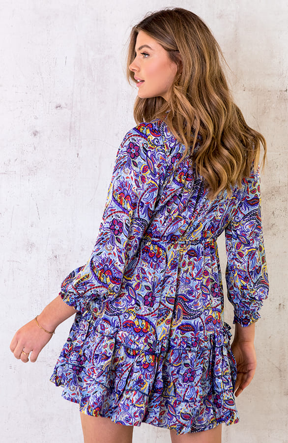Ibiza Dress Paisley Blauw – shoparchief, foto 4