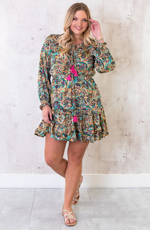 Ibiza Dress Paisley Turquoise – shoparchief, foto 6