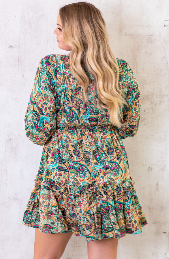 Ibiza Dress Paisley Turquoise – shoparchief, foto 7