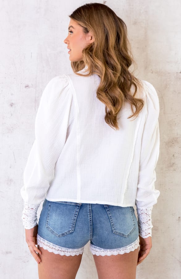 Katoenen Blouse Met Embroidery Wit – shoparchief, foto 4