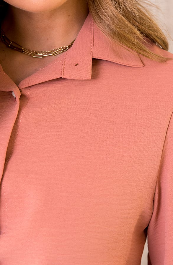 Knopen Blouse Dames Dust Koraal – shoparchief, foto 5