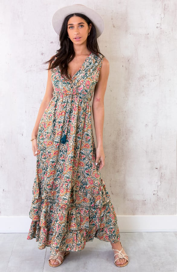 Lagen Jurk Paisley Turquoise – shoparchief, foto 1
