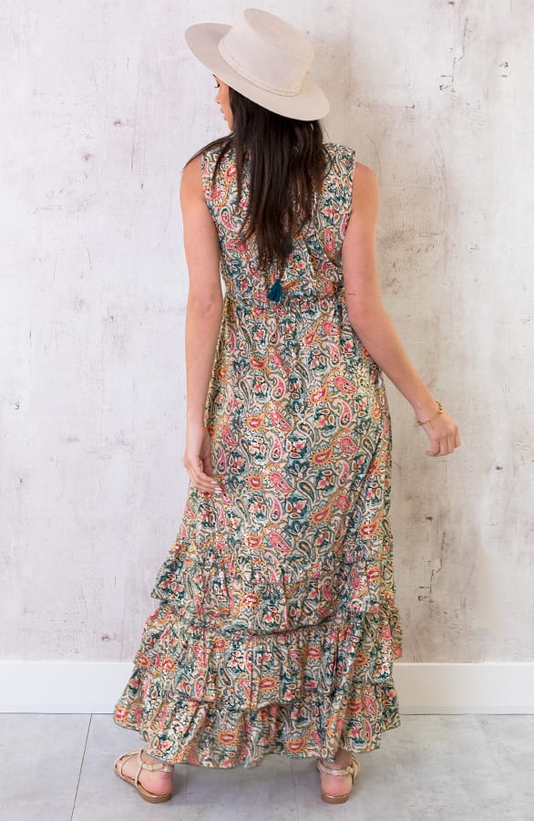 Lagen Jurk Paisley Turquoise – shoparchief, foto 2