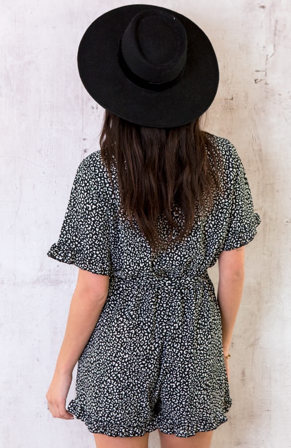 Leopard Playsuit Zwart – shoparchief, foto 4