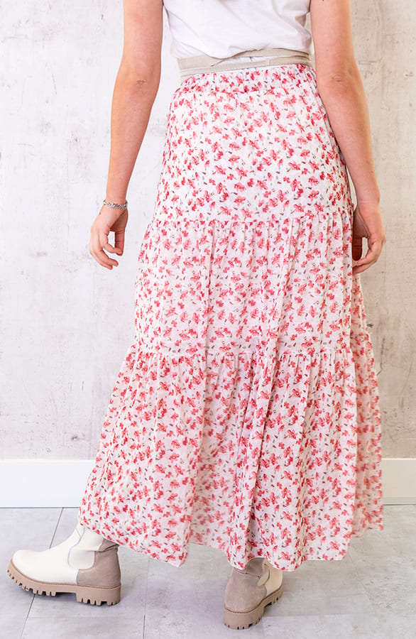 Maxi Bloemen Rok Poederroze – shoparchief, foto 6