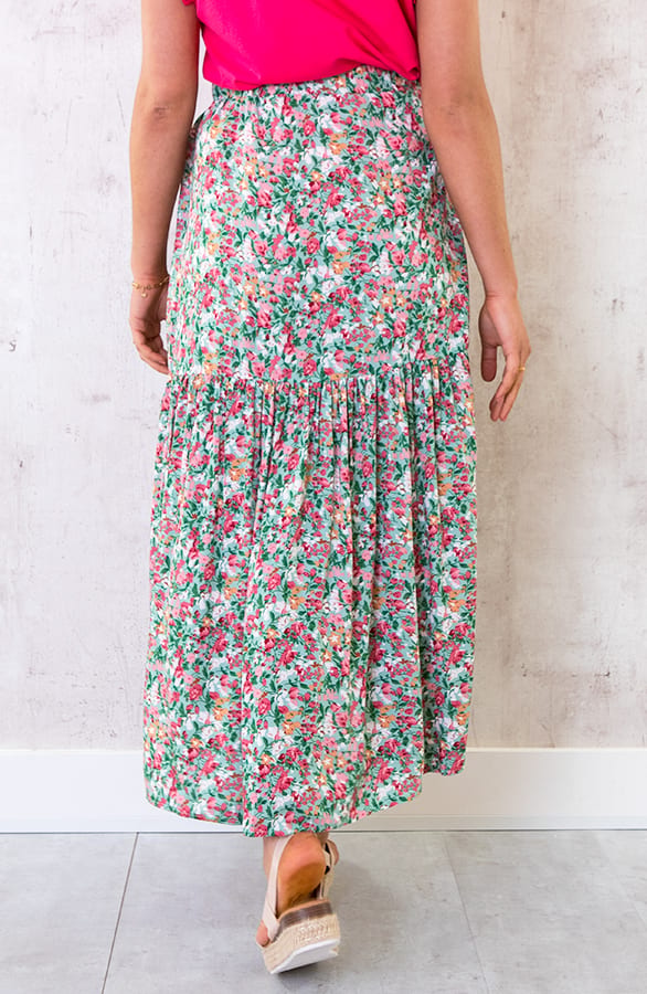 Maxi Bloemen Rok Turquoise – shoparchief, foto 7
