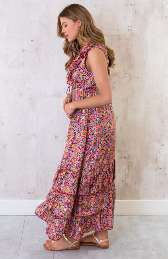 Maxi Lagen Jurk Ibiza Fuchsia – shoparchief, foto 2