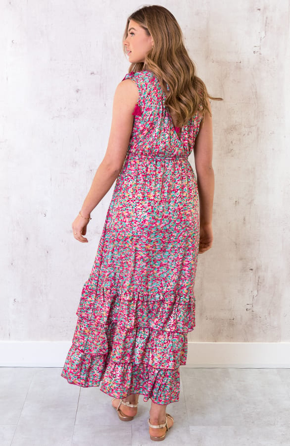 Maxi Lagen Jurk Ibiza Roze – shoparchief, foto 4