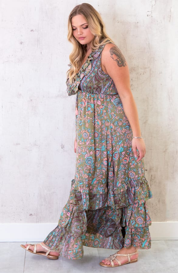 Maxi Lagen Jurk Paisley Army – shoparchief, foto 5