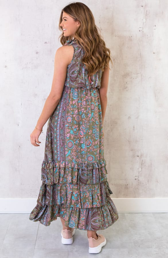 Maxi Lagen Jurk Paisley Army – shoparchief, foto 3