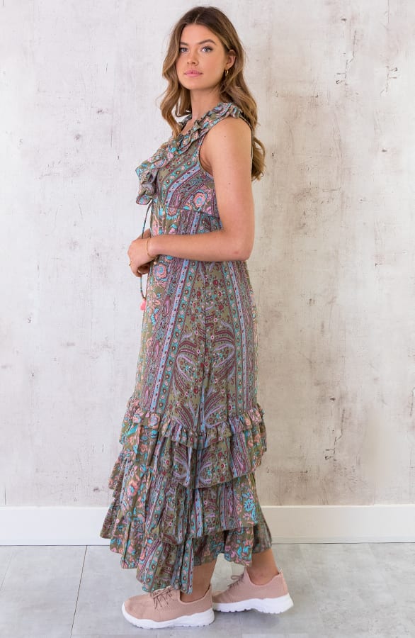 Maxi Lagen Jurk Paisley Army – shoparchief, foto 2