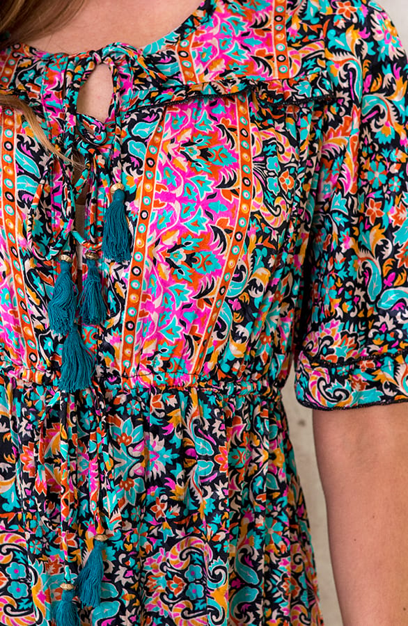 Maxi Print Jurk Boho Multicolor – shoparchief, foto 3