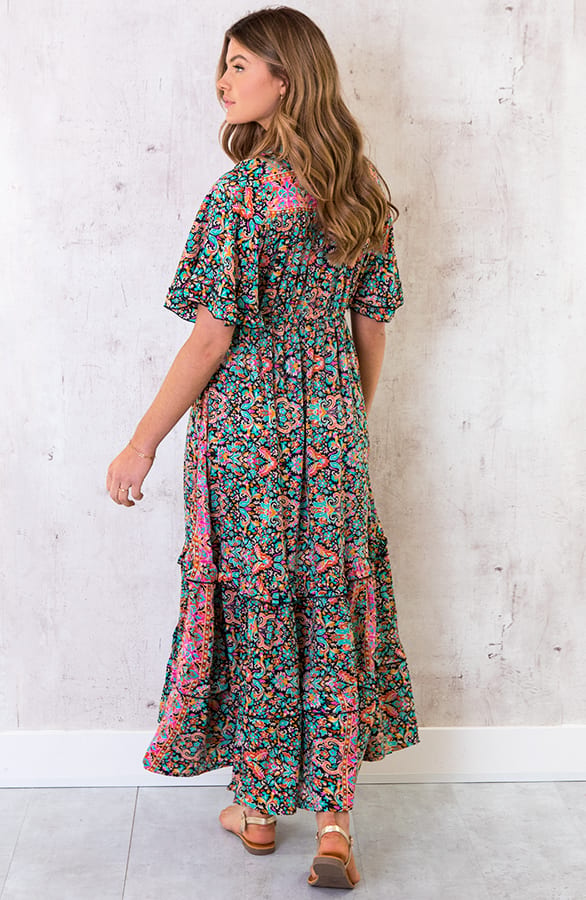 Maxi Print Jurk Boho Multicolor – shoparchief, foto 4
