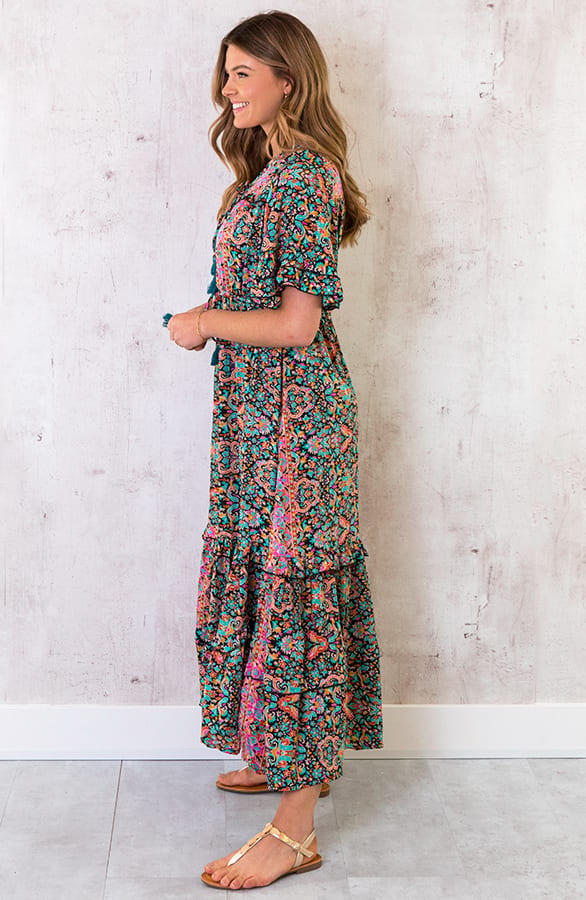 Maxi Print Jurk Boho Multicolor – shoparchief, foto 2