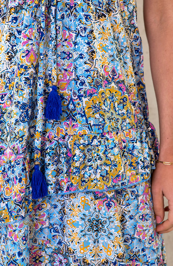 Maxi Spaghetti Jurk Ibiza Blauw – shoparchief, foto 5