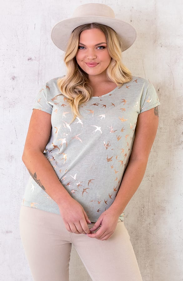 Metallic Birds Top Mint – shoparchief, foto 6