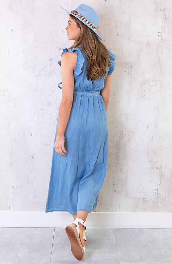 Midi Jurk Denim Light – shoparchief, foto 4