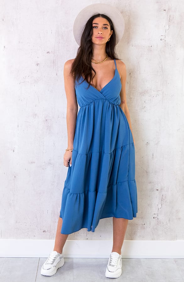 Midi Jurk Monaco Jeansblauw – shoparchief, foto 2
