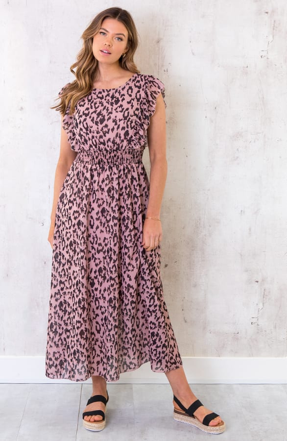 Maxi Panterprint Jurk Roze – shoparchief, foto 2