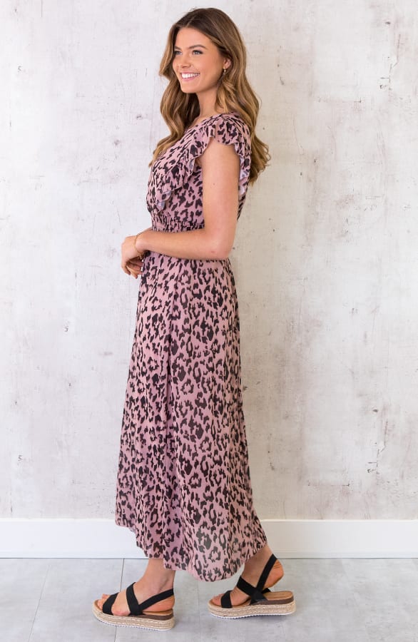 Maxi Panterprint Jurk Roze – shoparchief, foto 3