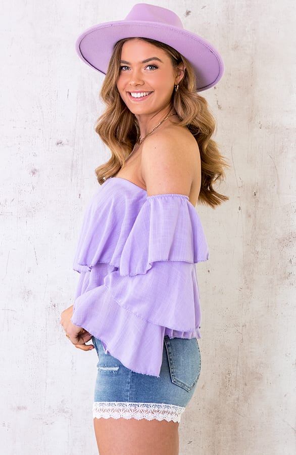 Linnen Laagjes Top Lila – shoparchief, foto 3