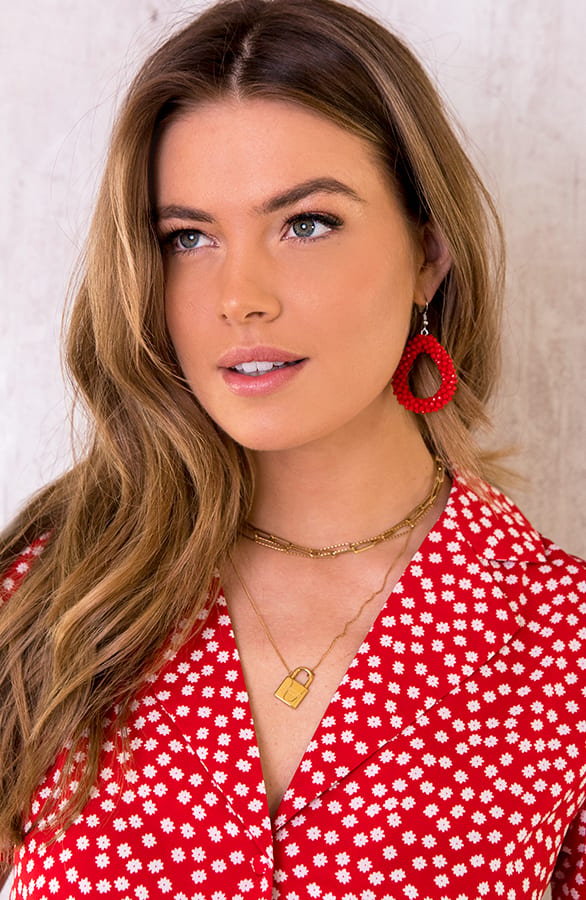 Oval Red Oorbellen – shoparchief, foto 2