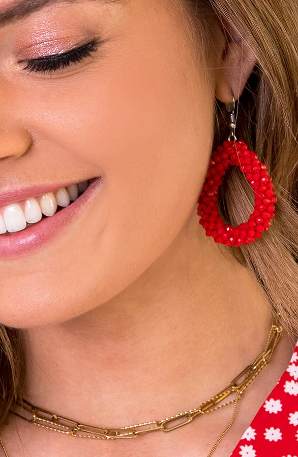 Oval Red Oorbellen – shoparchief, foto 1