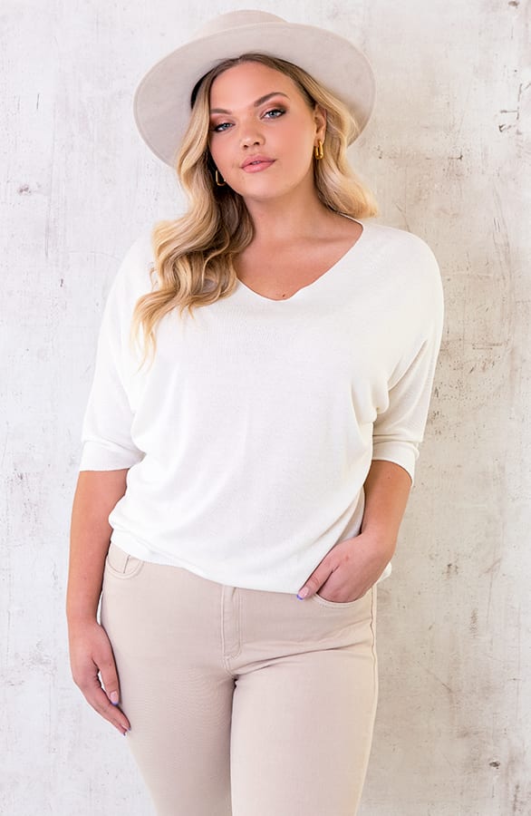 Oversized Top Dames Ecru – shoparchief, foto 2