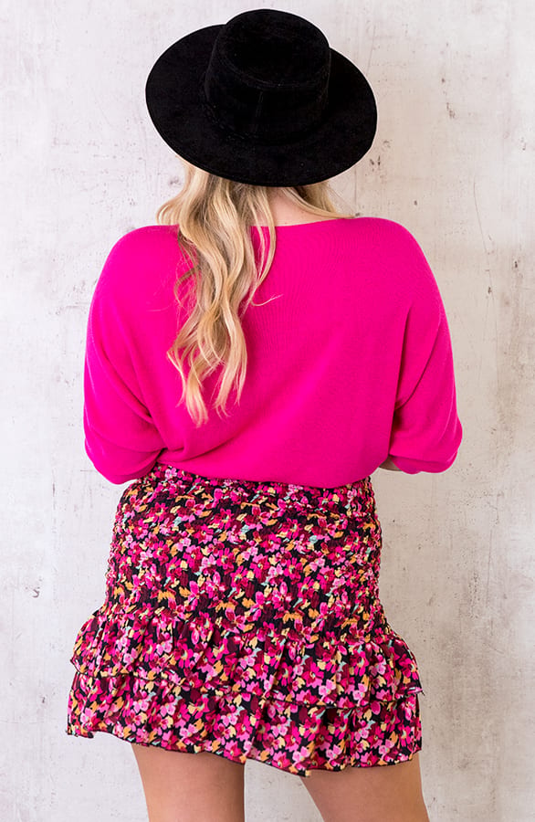 Oversized Top Dames Fuchsia – shoparchief, foto 3