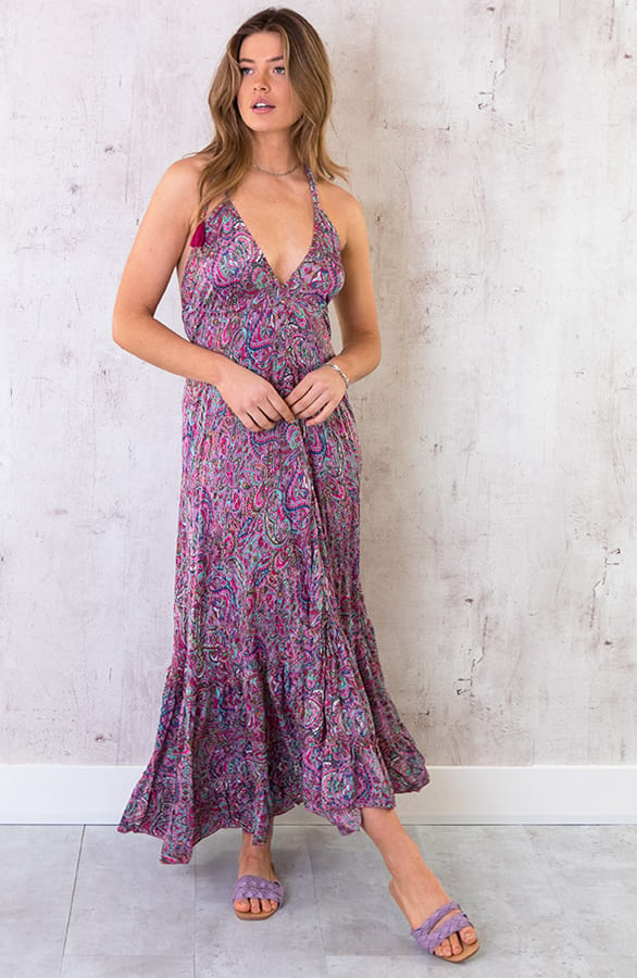 Paisley Silk Dress Low Back – shoparchief, foto 2